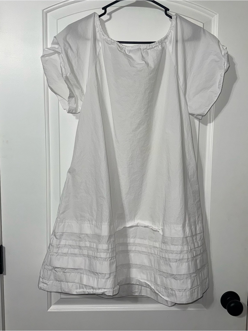 Madewell White Poplin Flutter Sleeve Mini Dress Women’s Size Small Cotton - Picture 4 of 6
